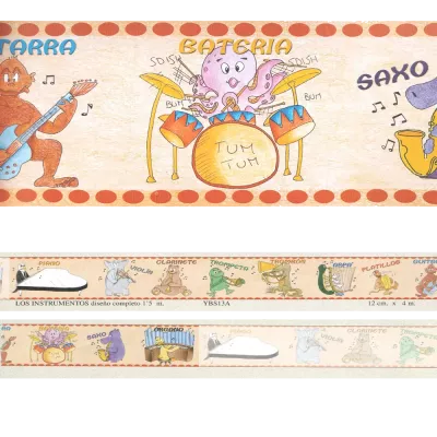 Cenefa adhesiva Cenefas Infantil Los Instrumentos | Cenefas Iberostil