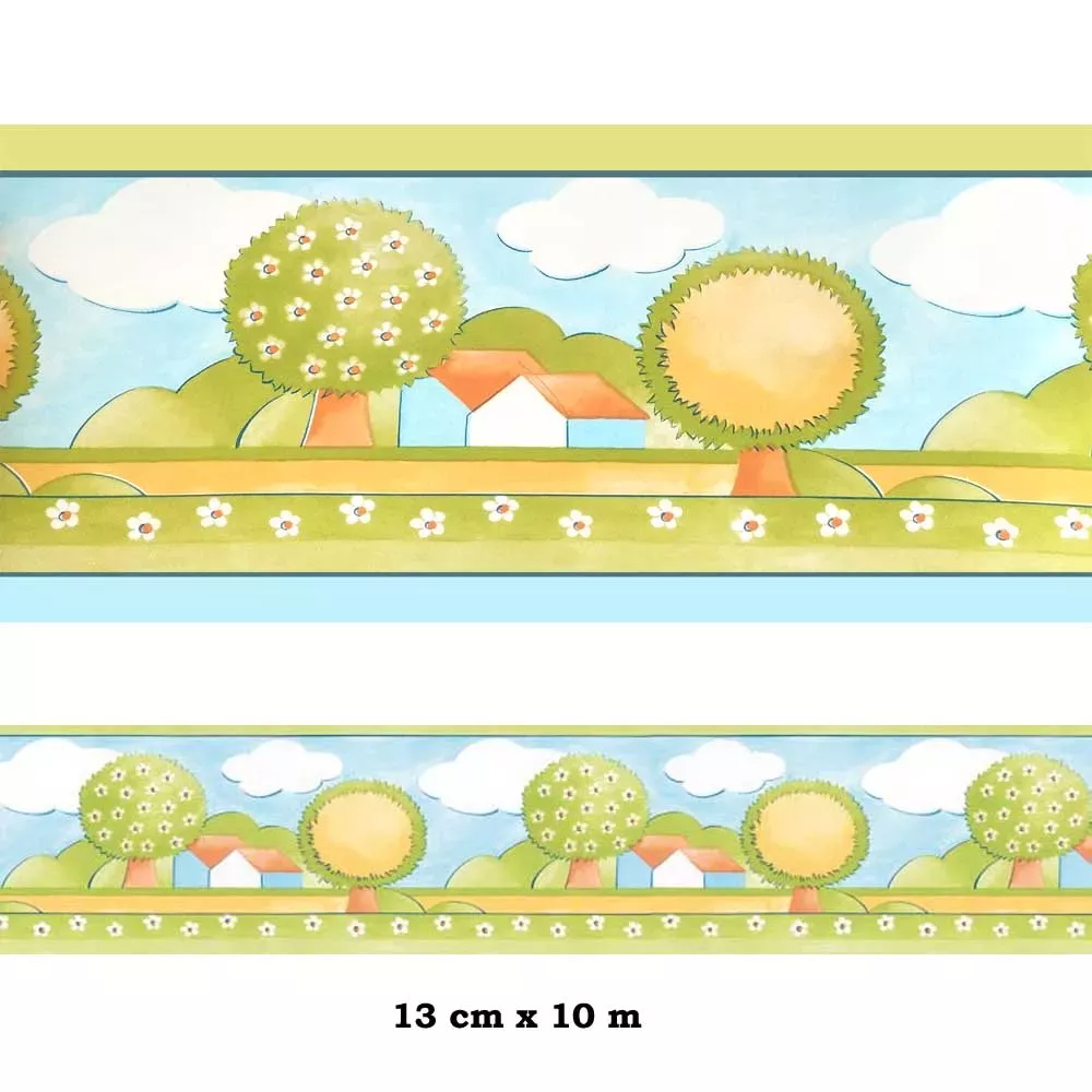 Tree Cenefa semi-adhesiva con motivos alegres y juveniles