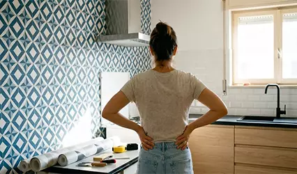 Papel pintado en baños y cocinas